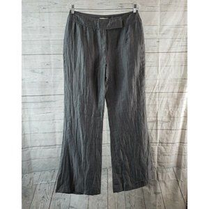 Kaliko Womens Wide Leg Pants Sz 12 Gray Linen Blend